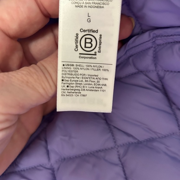 Athleta Whisper Featherless Purple/Lavender Large Quilted Puffer Jacket - Picture 4 of 10